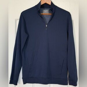 Bonobos Navy Quarter-Zip Pullover Sweatshirt | Slim Fit | Size Small